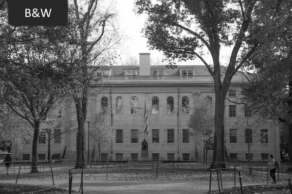 uni building filtered and made black and white