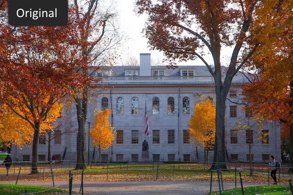 original image of a university building